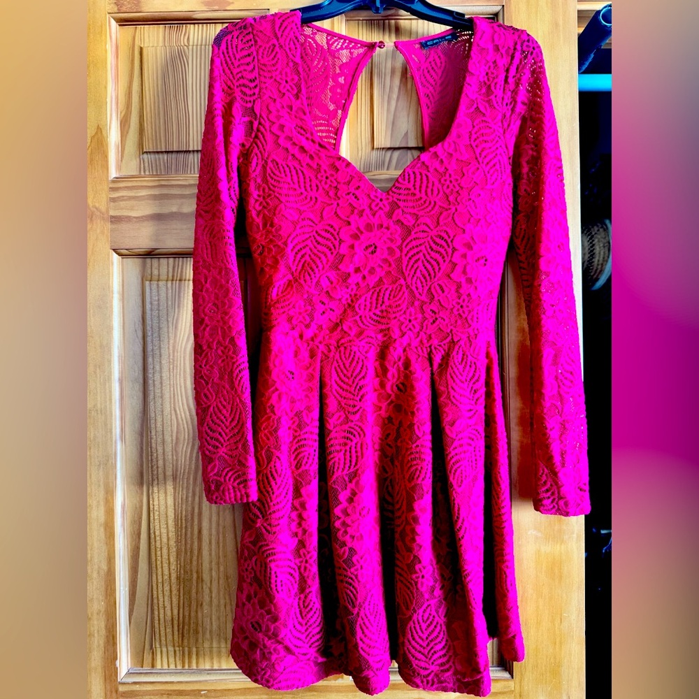 Red Lace Mini Dress Small